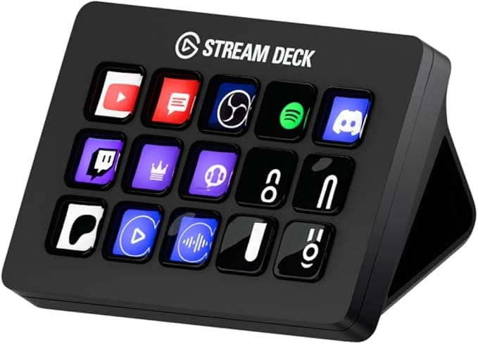 Elgato Stream Deck MK.2 – Studio Controller, 15 macro keys, trigger actions in apps and software like OBS, Twitch, YouTube and more, works with Mac and PC