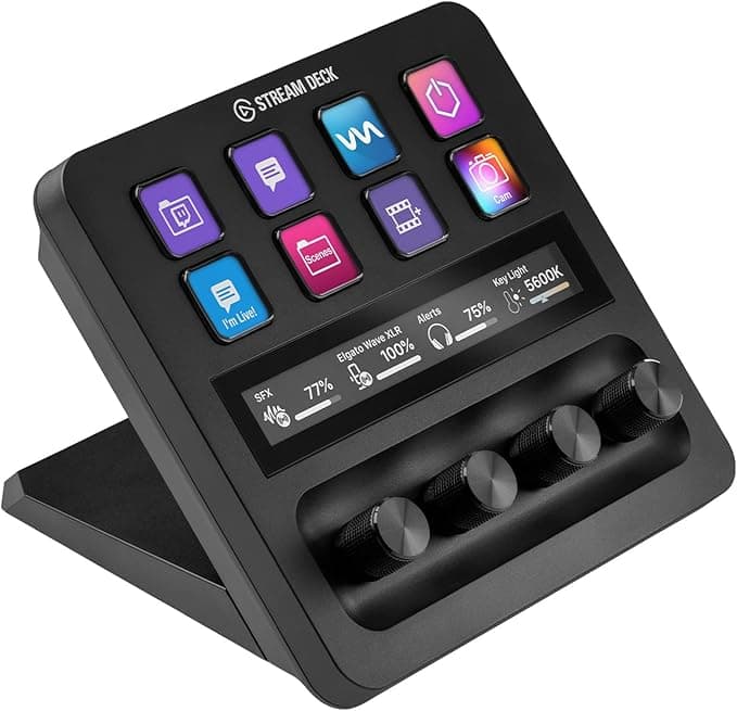 Elgato Stream Deck +, Audio Mixer, Production Console and Studio Controller for Content Creators, Streaming, Gaming, with Customizable Touch Strip Dials and LCD Keys, Works with Mac and PC