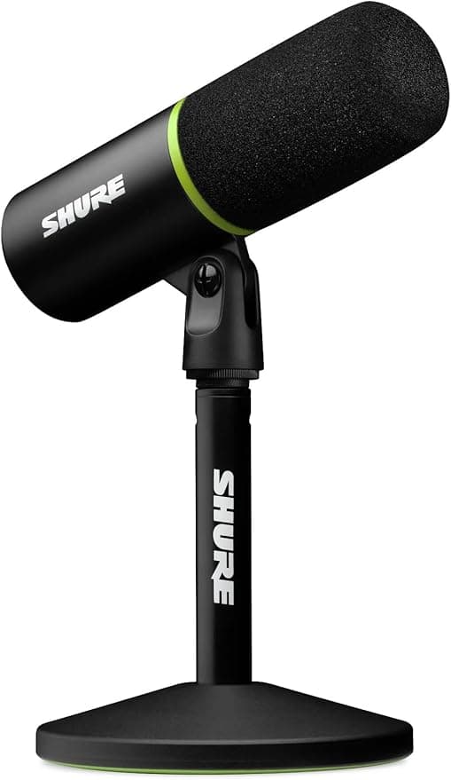 Shure MV6 Gaming Microphone - Dynamic USB PC Mic for Video Games & Streaming with Desktop Stand, Background Noise Cancellation, Tap-to-Mute & Real-Time Headphone Monitoring